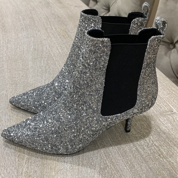 Anine Bing Stevie Silver Glitter boots NWOT - Picture 9 of 11